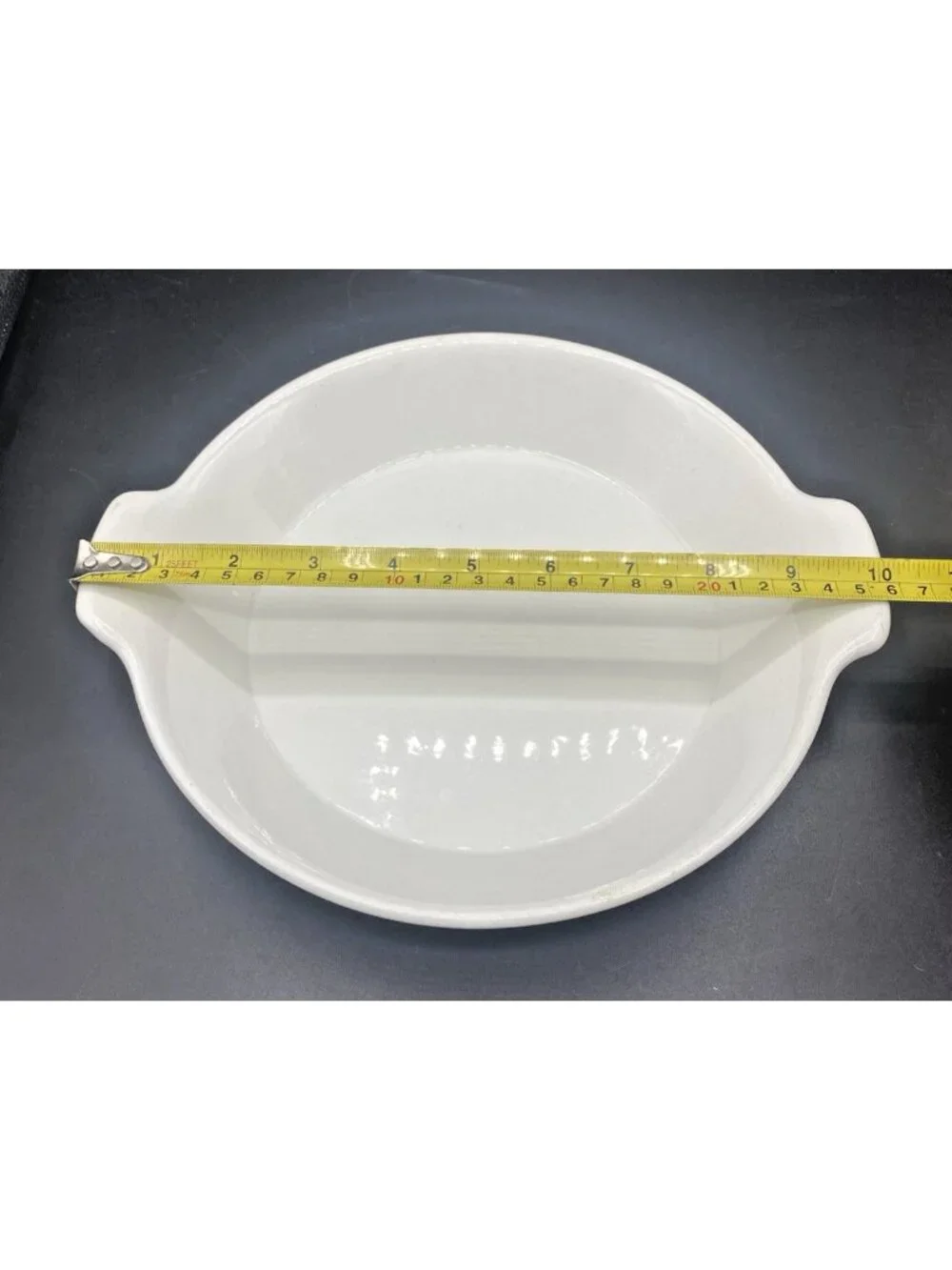 Vintage Arabia Finland White Shallow Round Serving Dish Minimalist January 1970